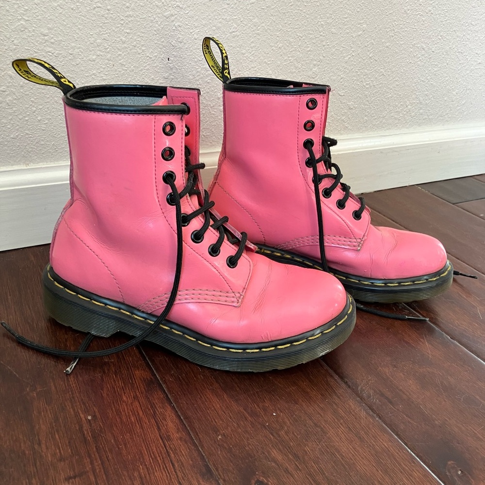 Dr. Martens Pink Combat Boots